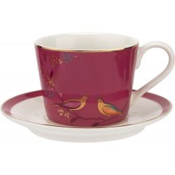 Sara Miller Chelsea Teacup & Saucer, Pink @ SHANTEO® Tea Boiutique