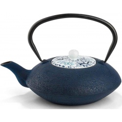 Dark Blue Cast Iron/Porcelain Teapot